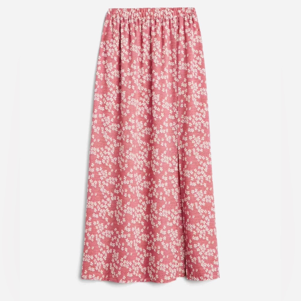 Mauve/ floral midi skirt size L